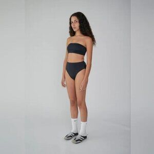 Nu Swim Bikini Set Black Pecorino Top Super Hi Bottom Sz XXL Beach Two Piece NEW